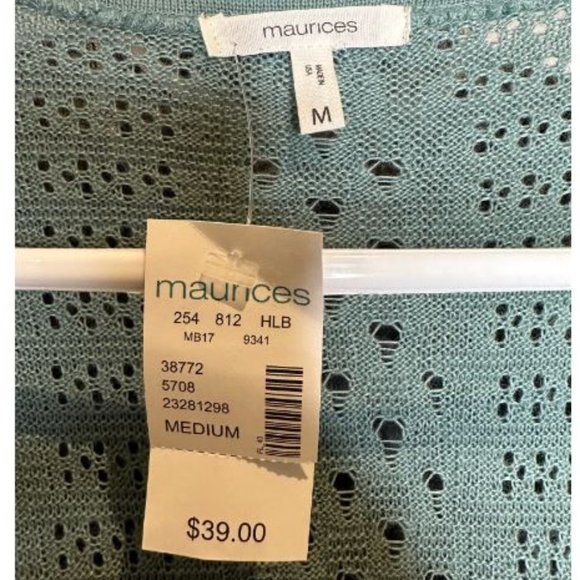 Maurice's Womens Open Front Cardigan Sweater Long Sleeve Oversized Size M Green - Picture 4 of 4